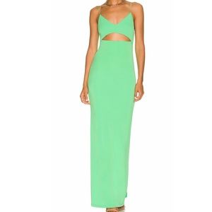 Alice + Olivia Valli Cut Out Cami Dress in Garden Green size 6